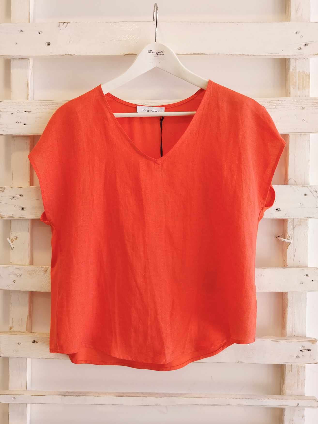 Blusa scatoletta - Corallo