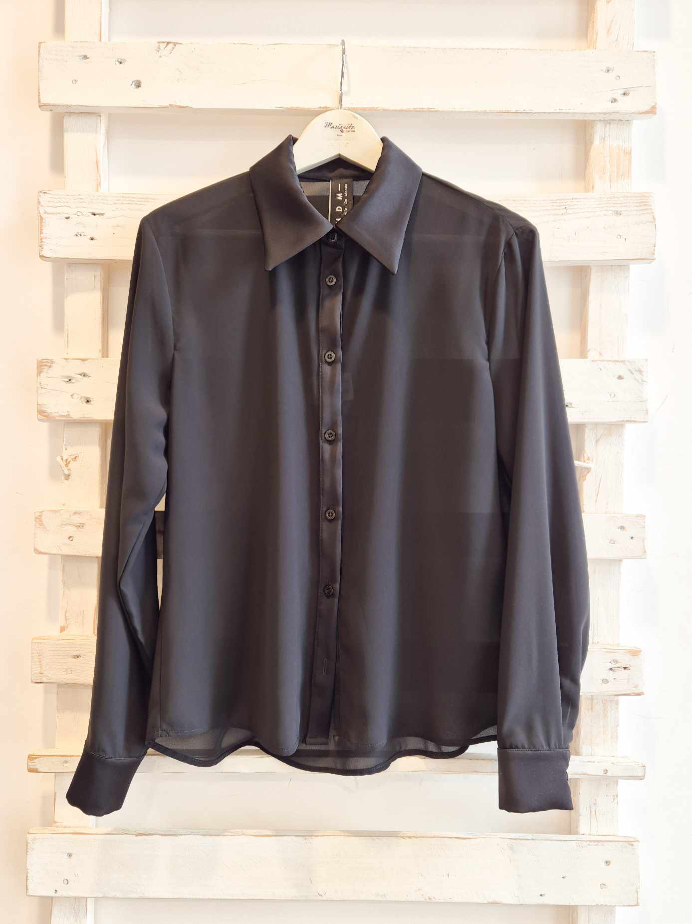 CAMICIA COLLO RASO - nero