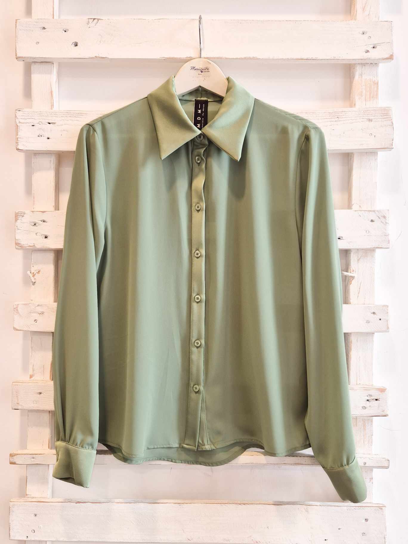 CAMICIA COLLO RASO - Salvia