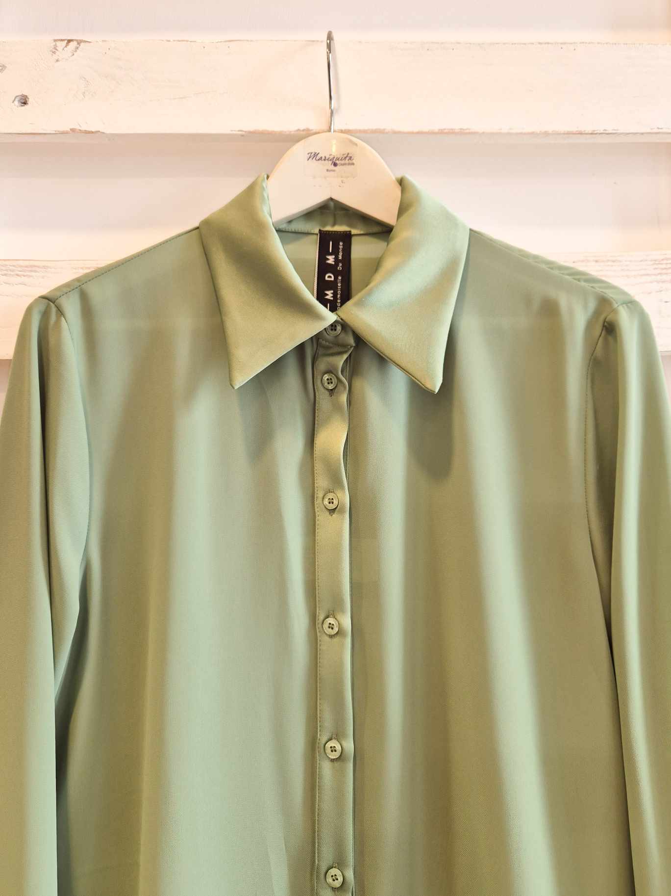 CAMICIA COLLO RASO - Salvia