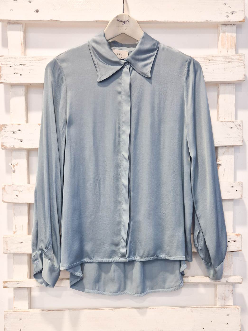 CAMICIA 100% VISCOSA - Celeste