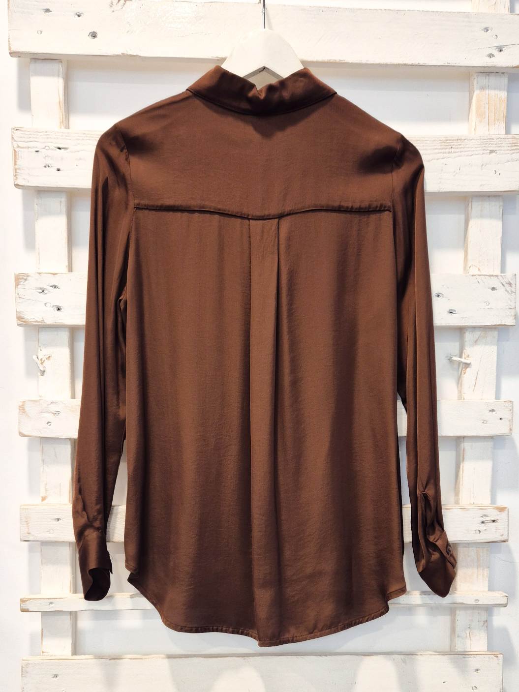 CAMICIA 100% VISCOSA - Cioccolato