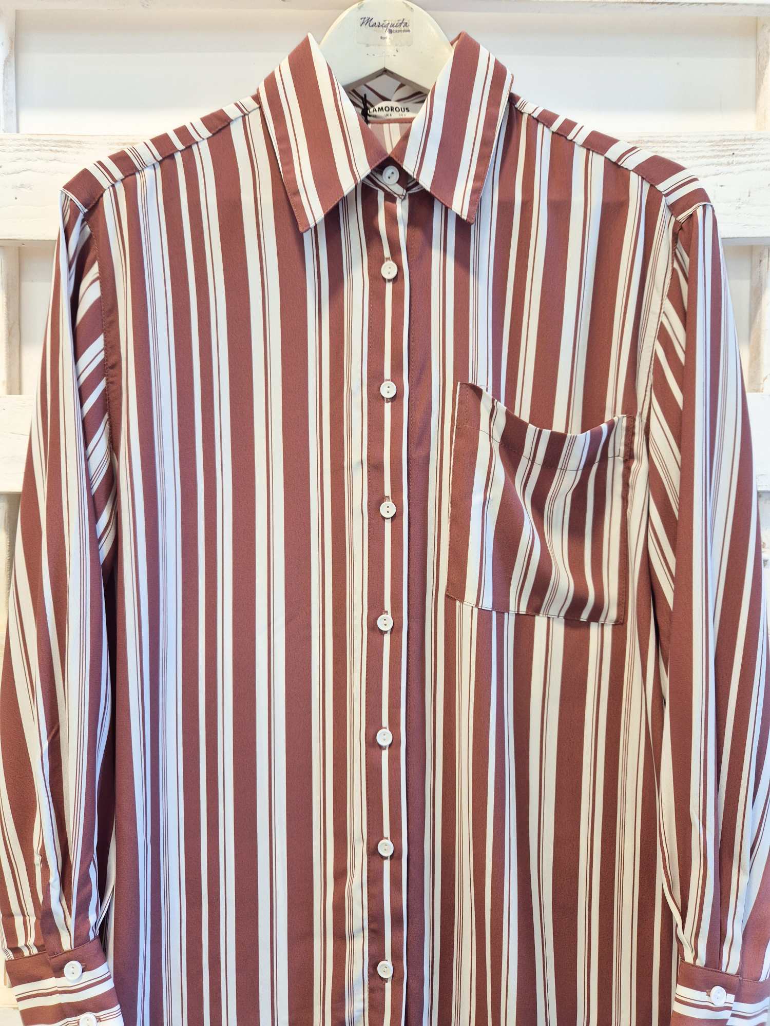 CAMICIA RIGHE - Burgundy