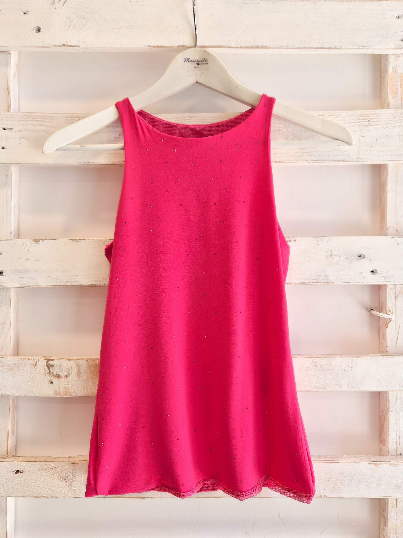 TOP STRASS - fucsia