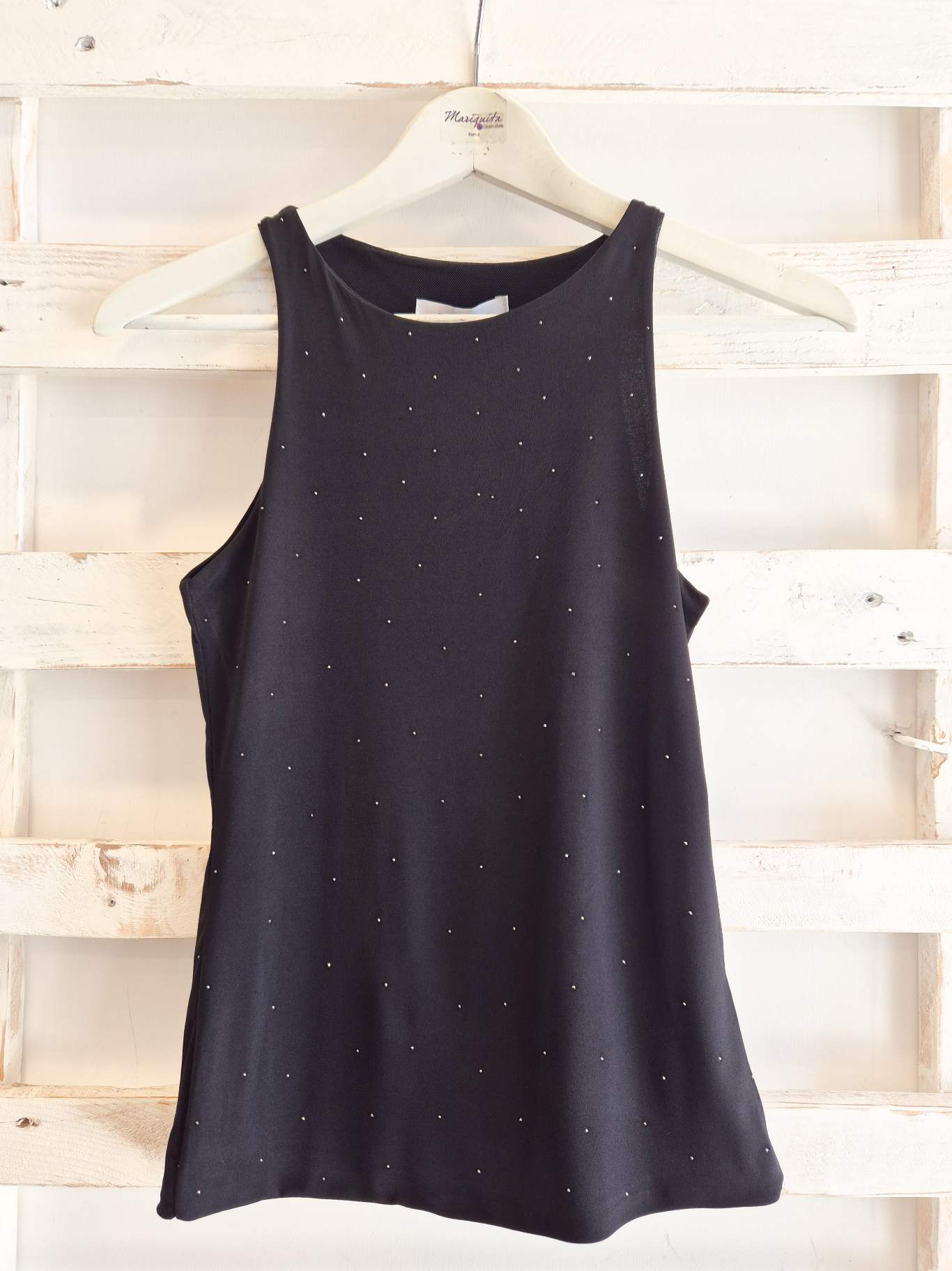 TOP STRASS - nero