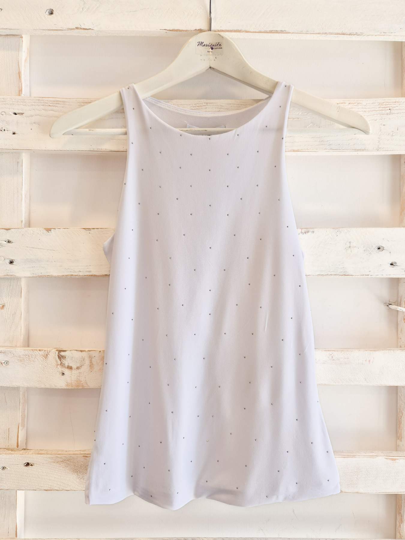 TOP STRASS - Bianco