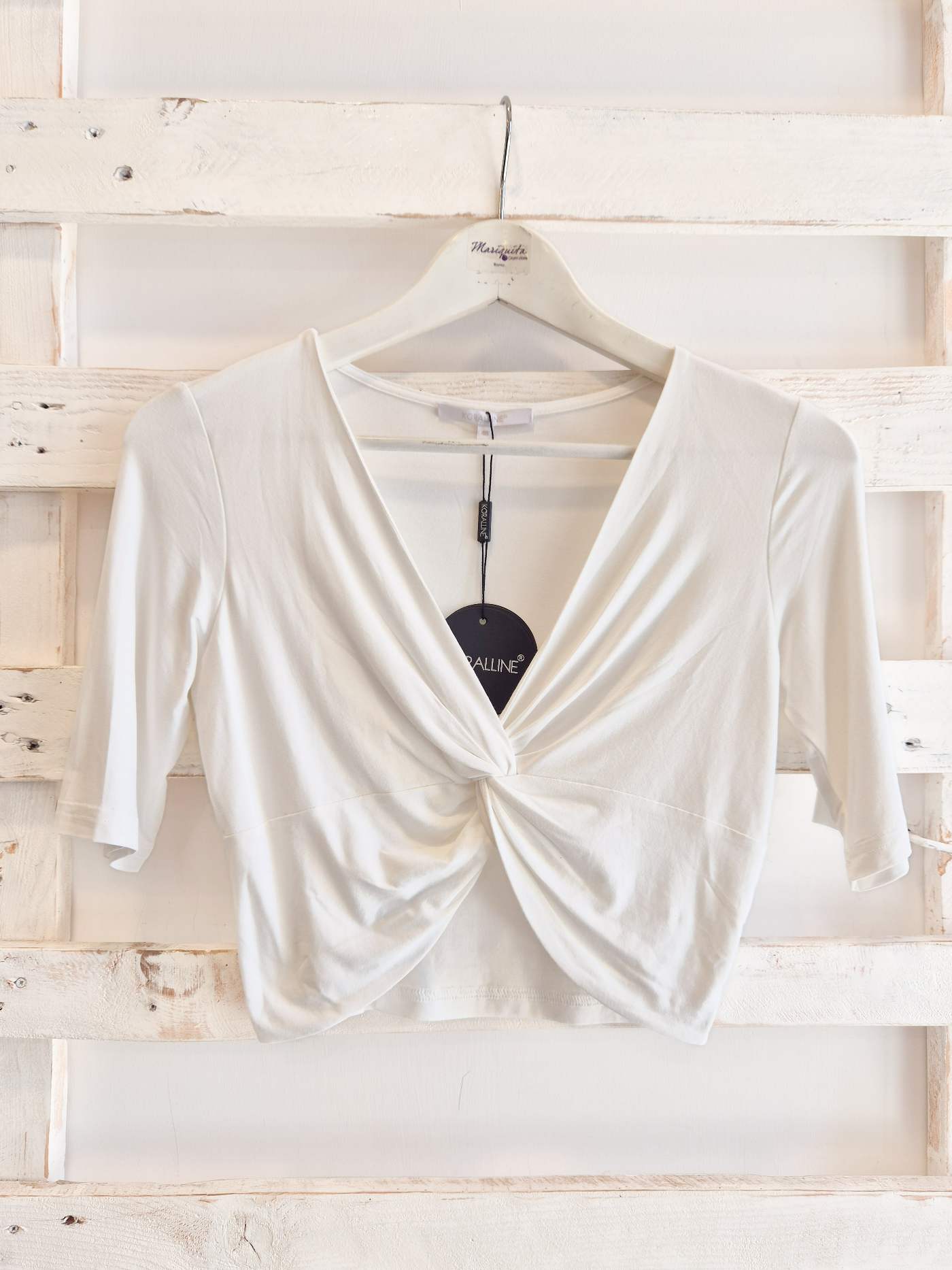 t-shirt incrocio - Bianco