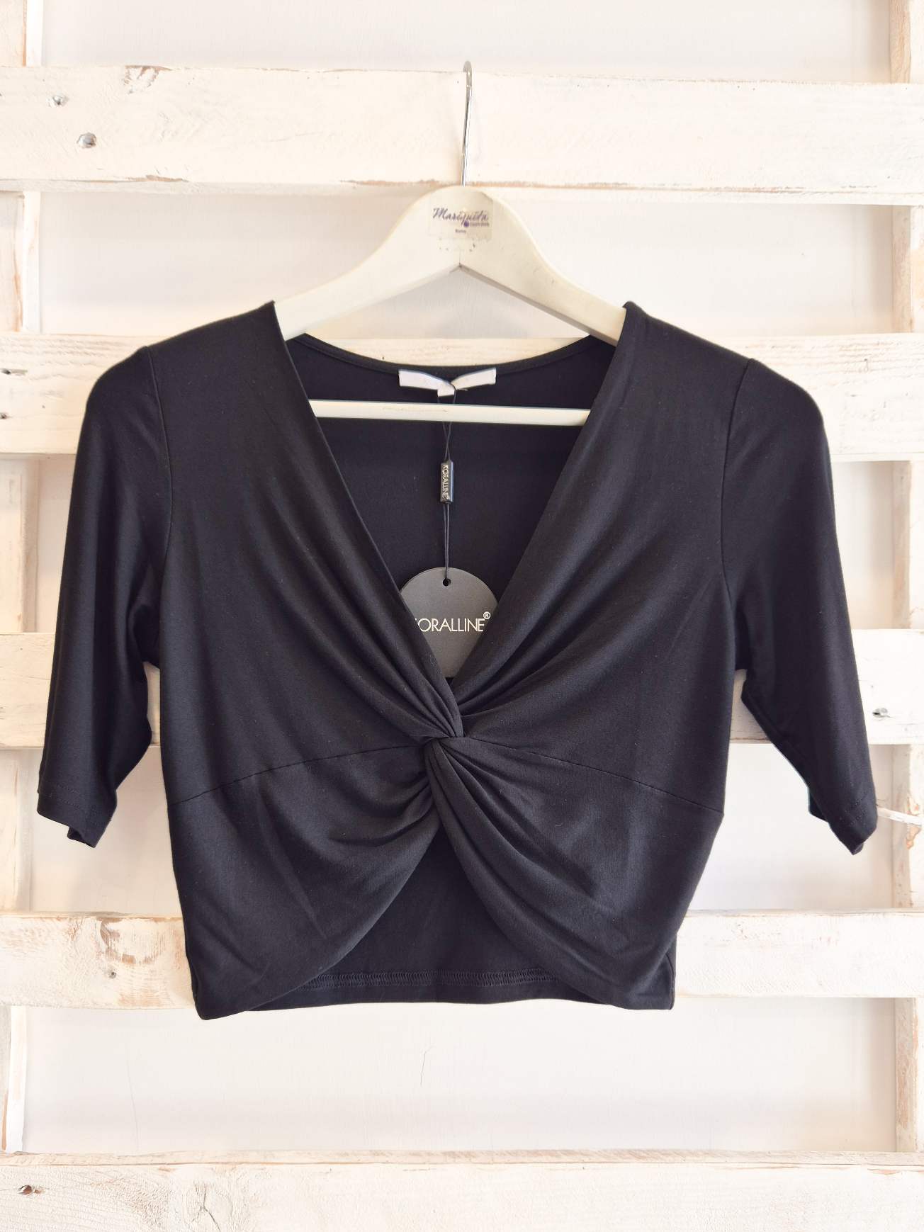 t-shirt incrocio - nero