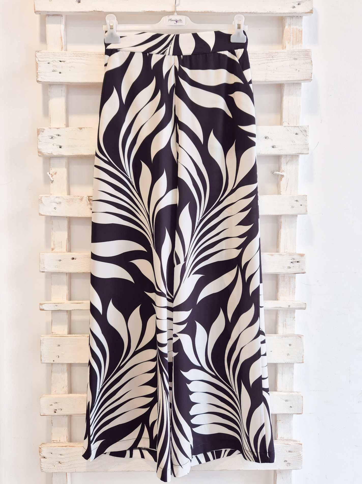 PANTALONE STAMPA - BURRO/NERO