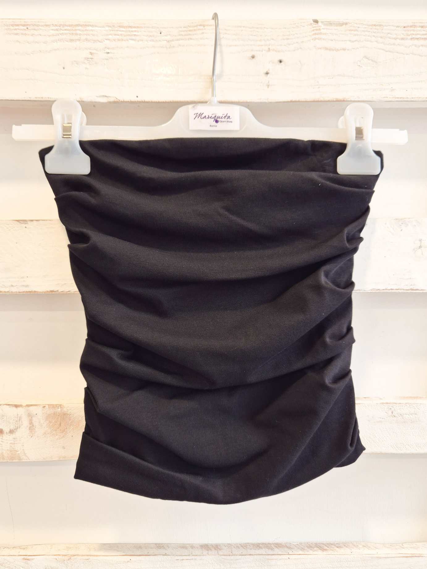 TOP ARRICCIATO - BLACK