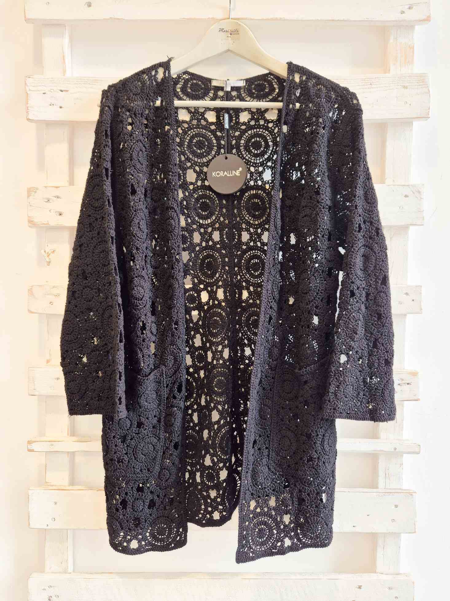 KIMONO CROCHET - nero