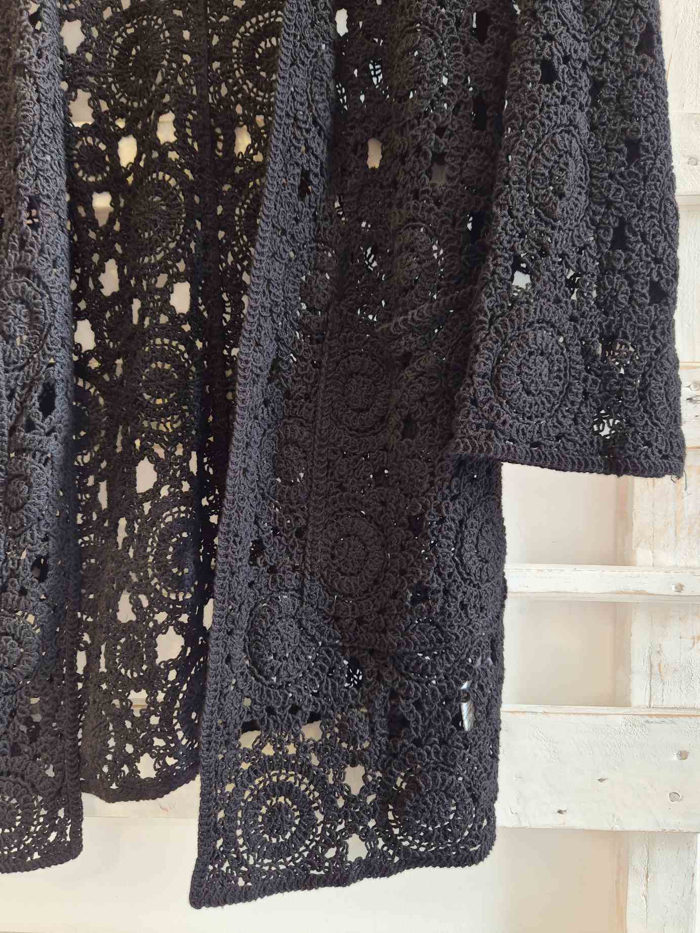 KIMONO CROCHET - nero