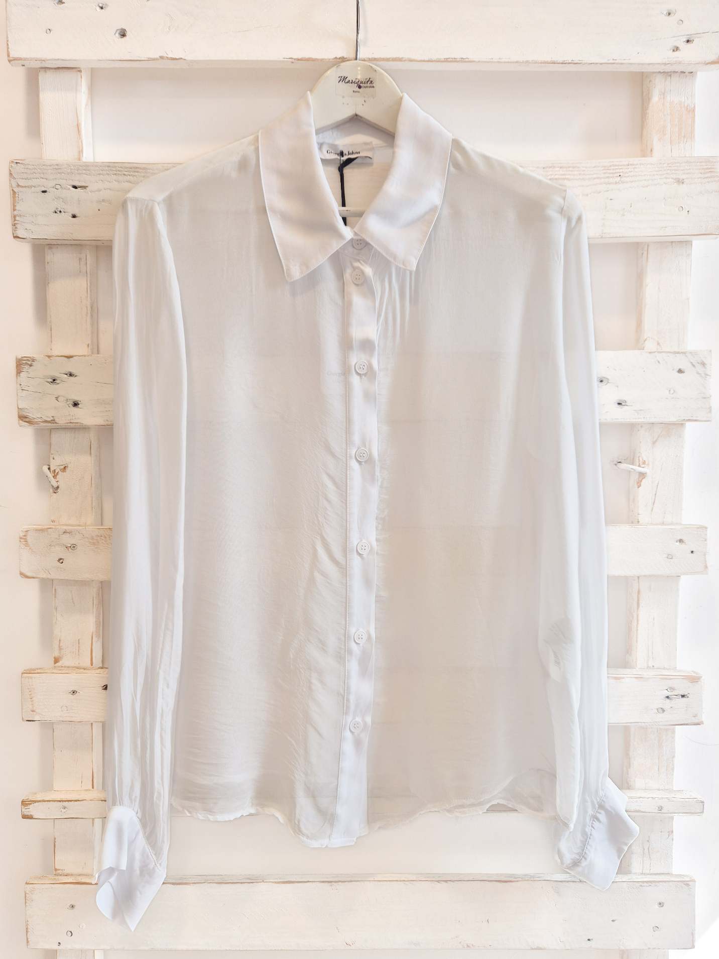 CAMICIA MISTO SETA - Bianco