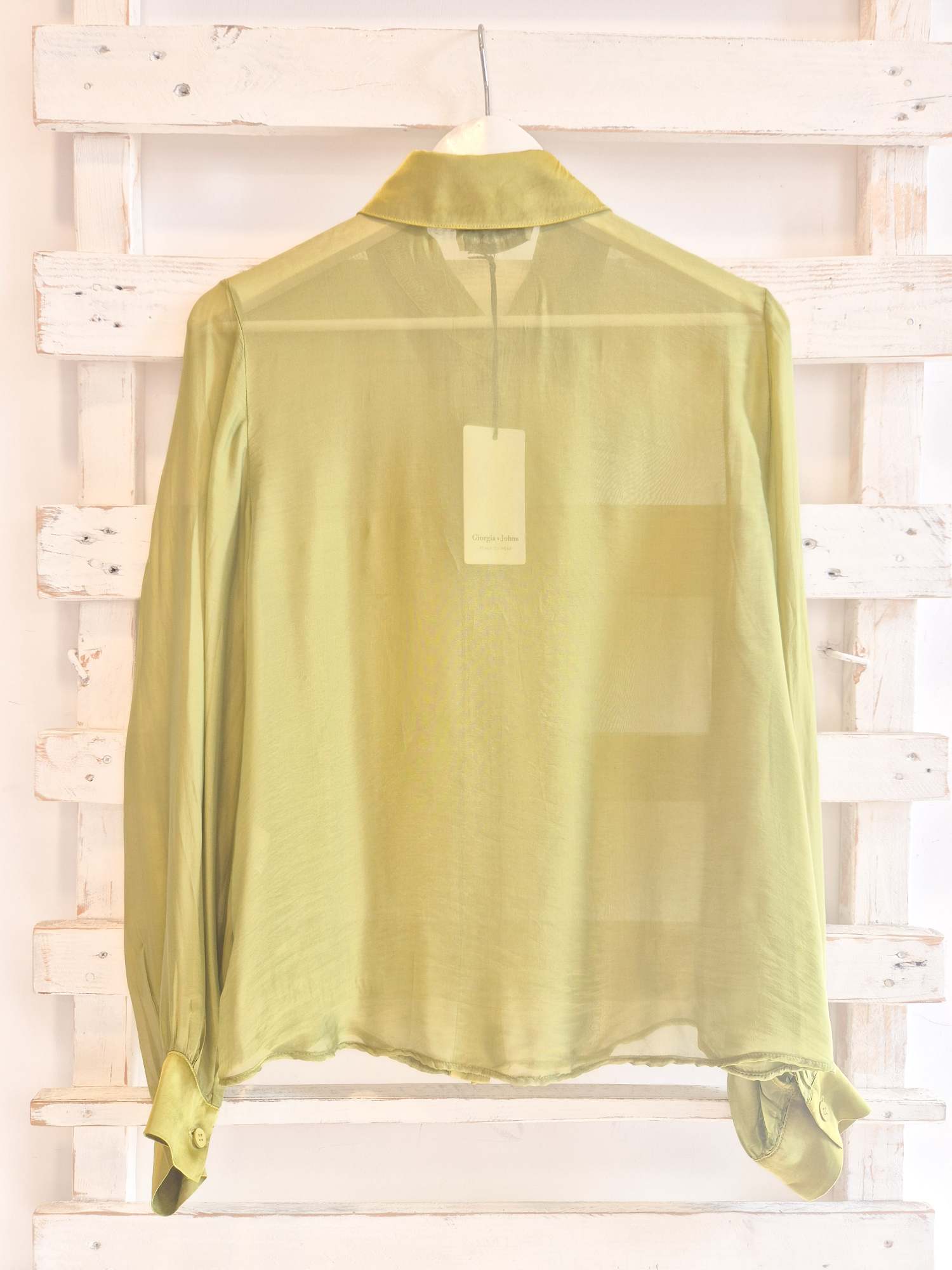 CAMICIA MISTO SETA - Pistacchio