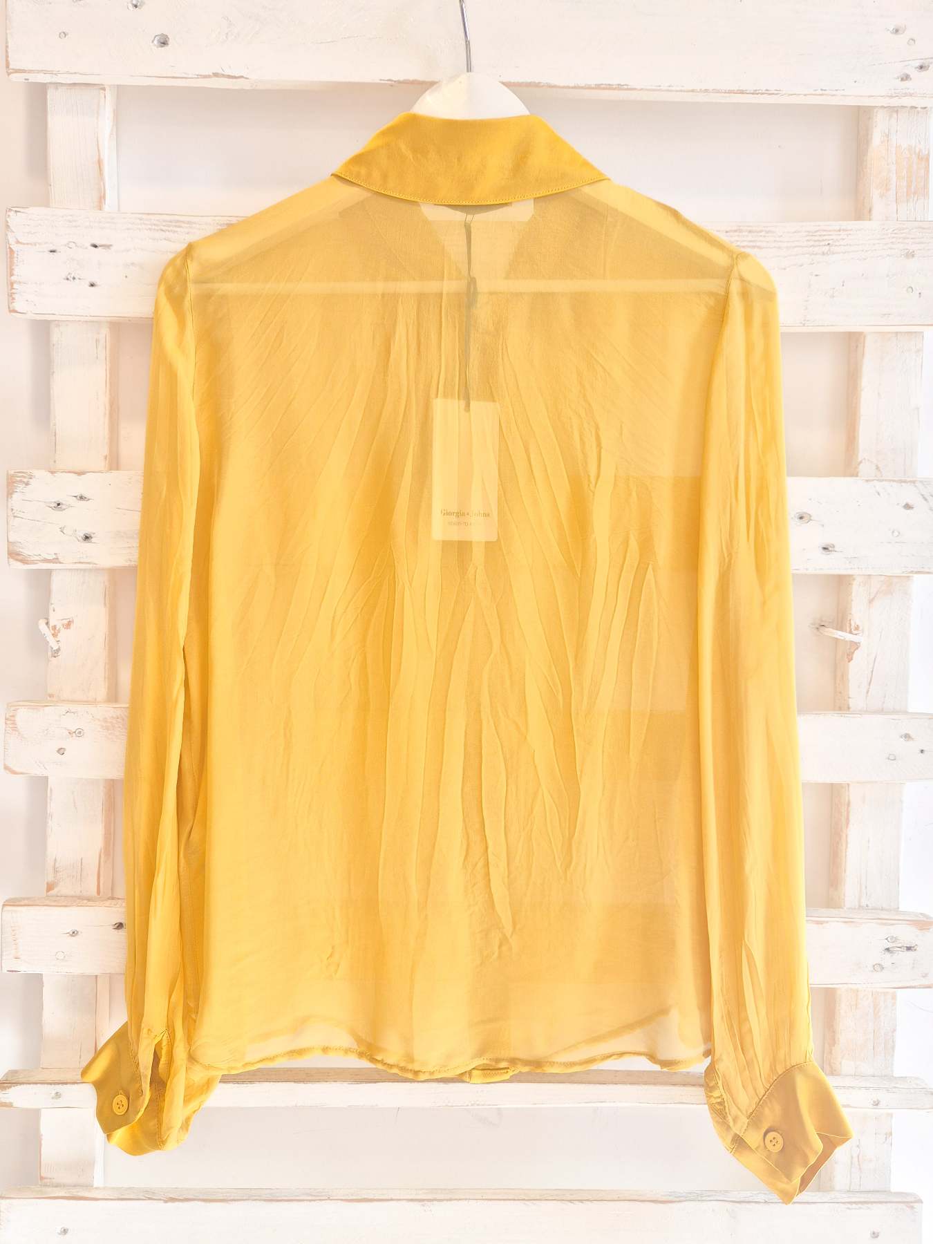 CAMICIA MISTO SETA - Giallo
