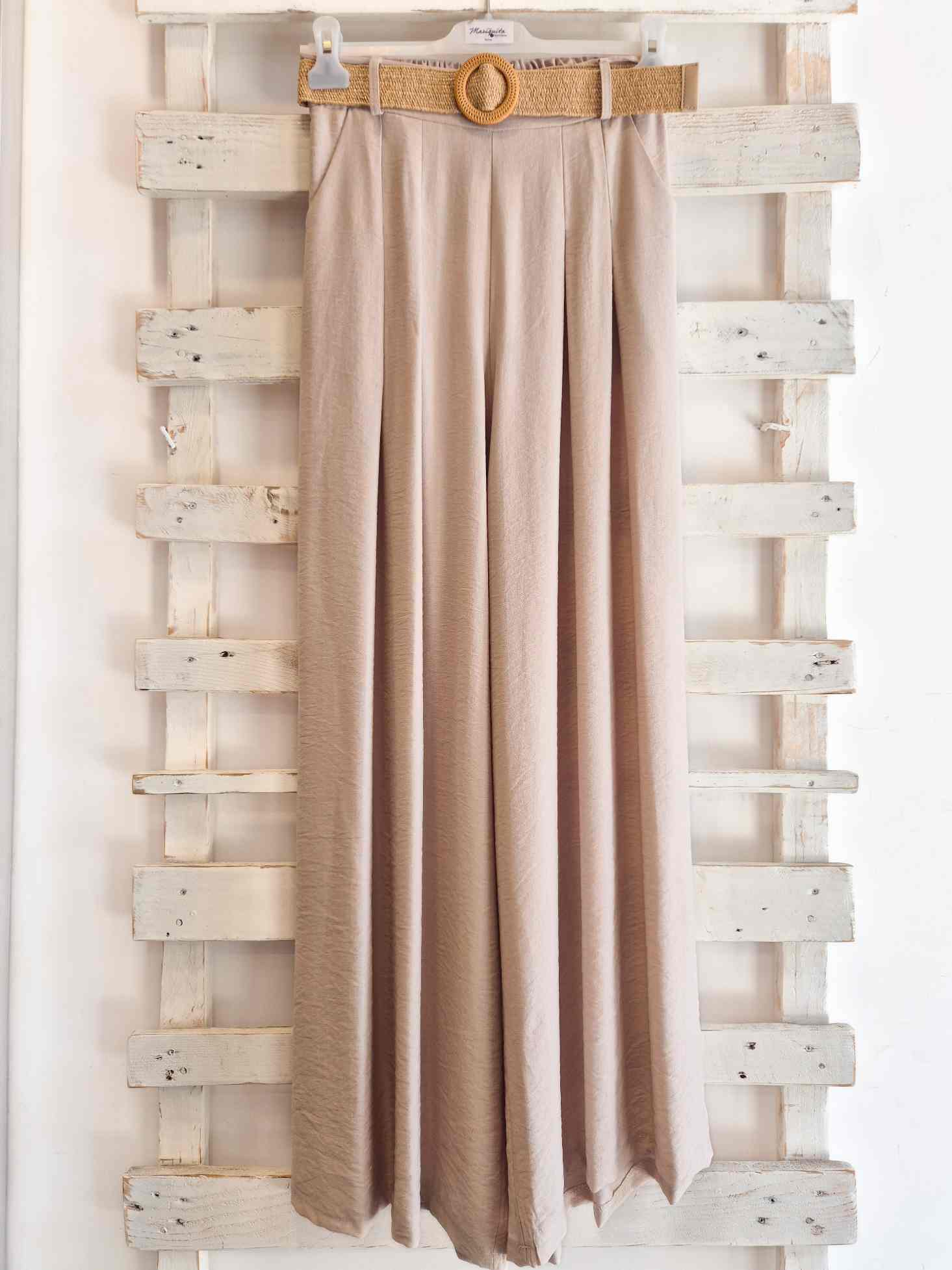 PANTALONE AMPIO - beige