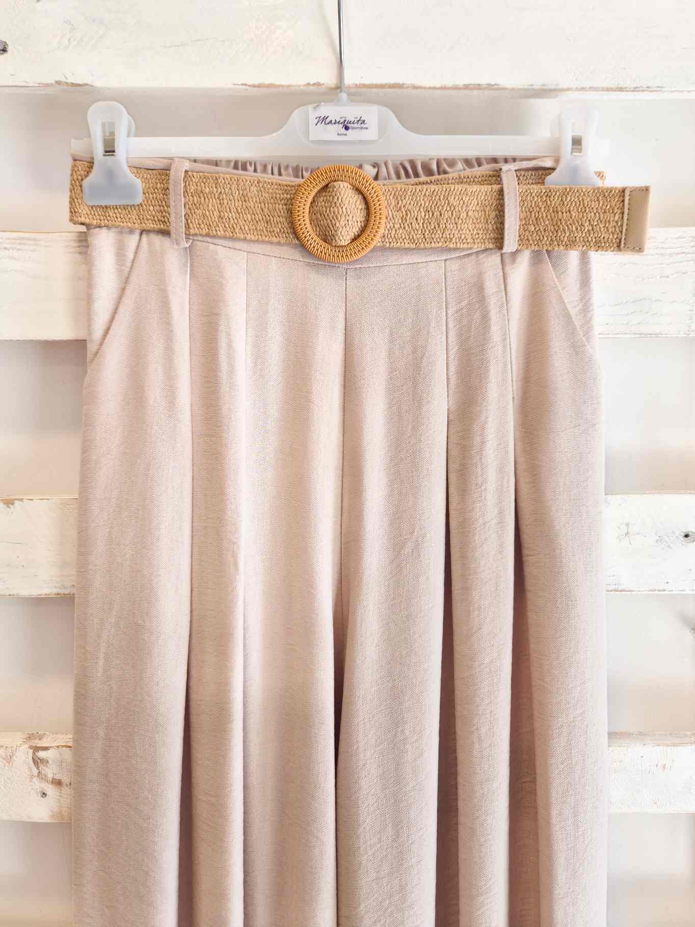 PANTALONE AMPIO - beige
