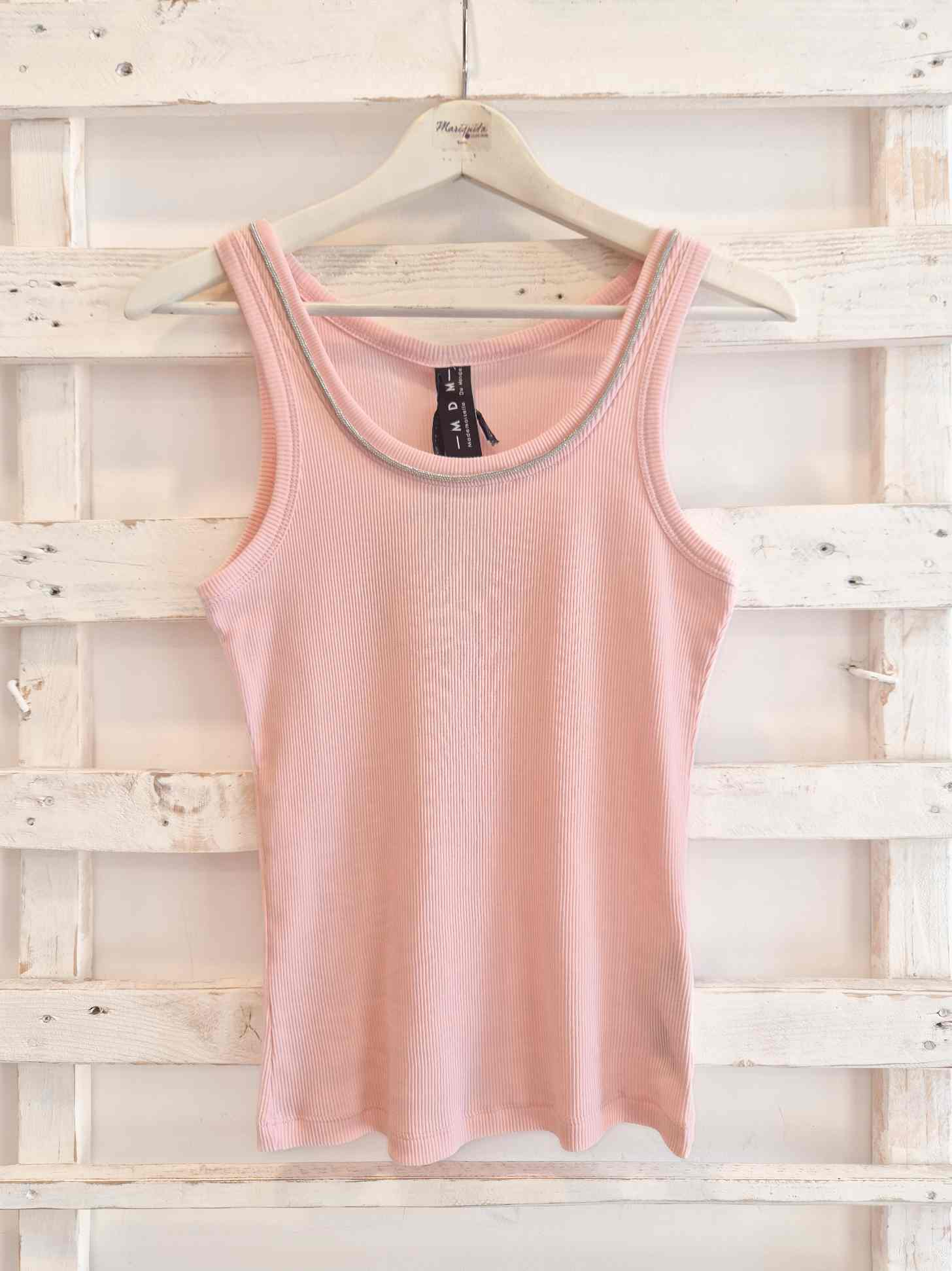 CANOTTA FILO STRASS - pink