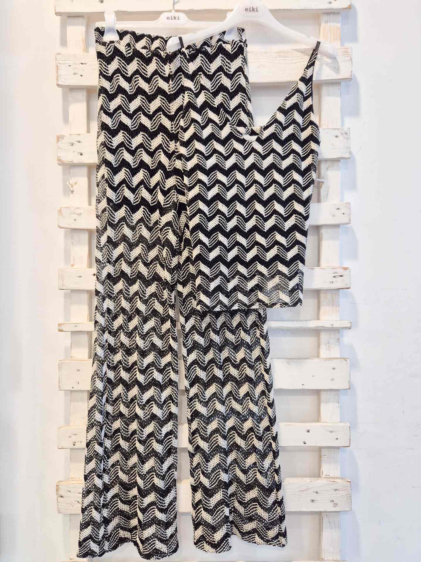 COMPLETO PANTALONE+TOP - Nero/Panna