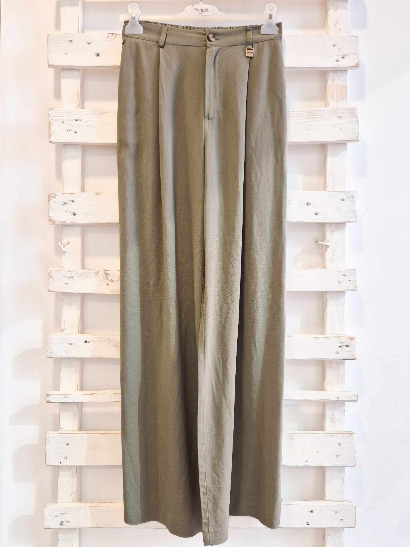 PANTALONE PALAZZO - MILITARY