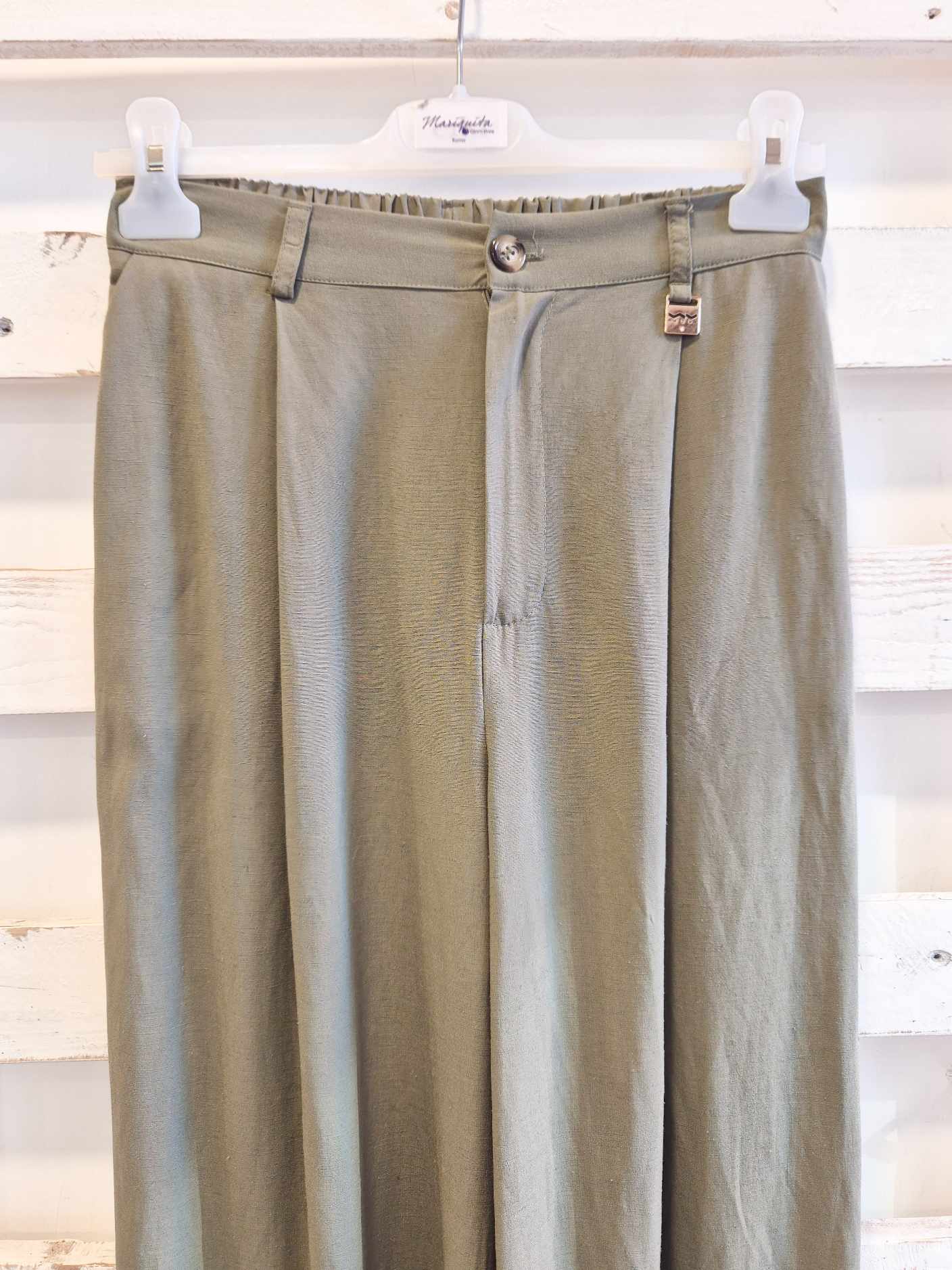 PANTALONE PALAZZO - MILITARY