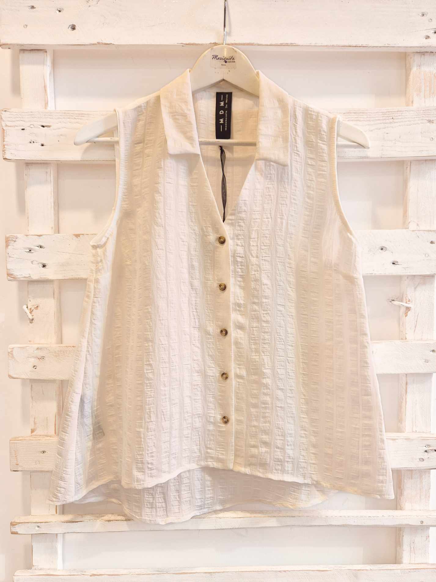 CAMICIA SMANICATA - panna