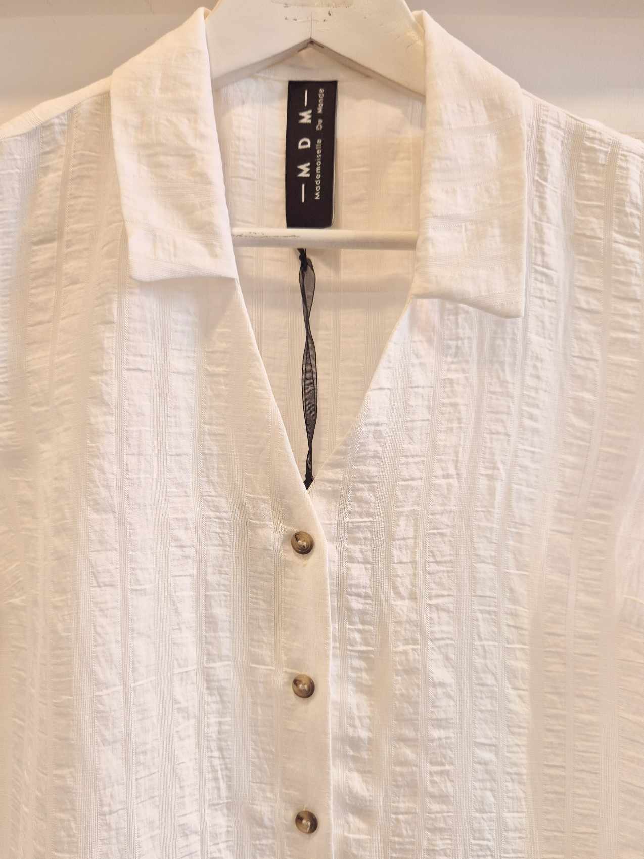CAMICIA SMANICATA - panna