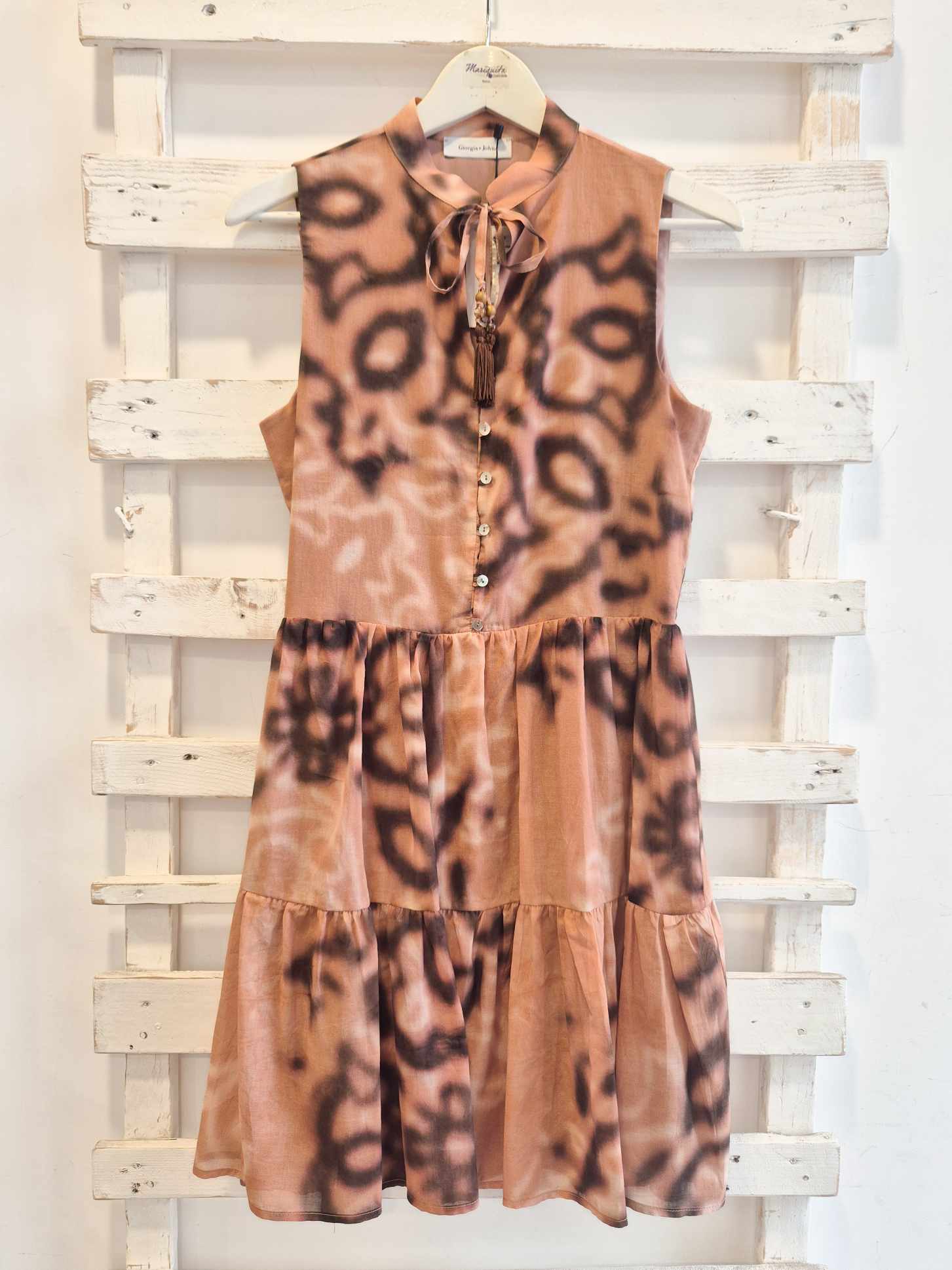 ABITO CORTO SCOLLO V - Cammello