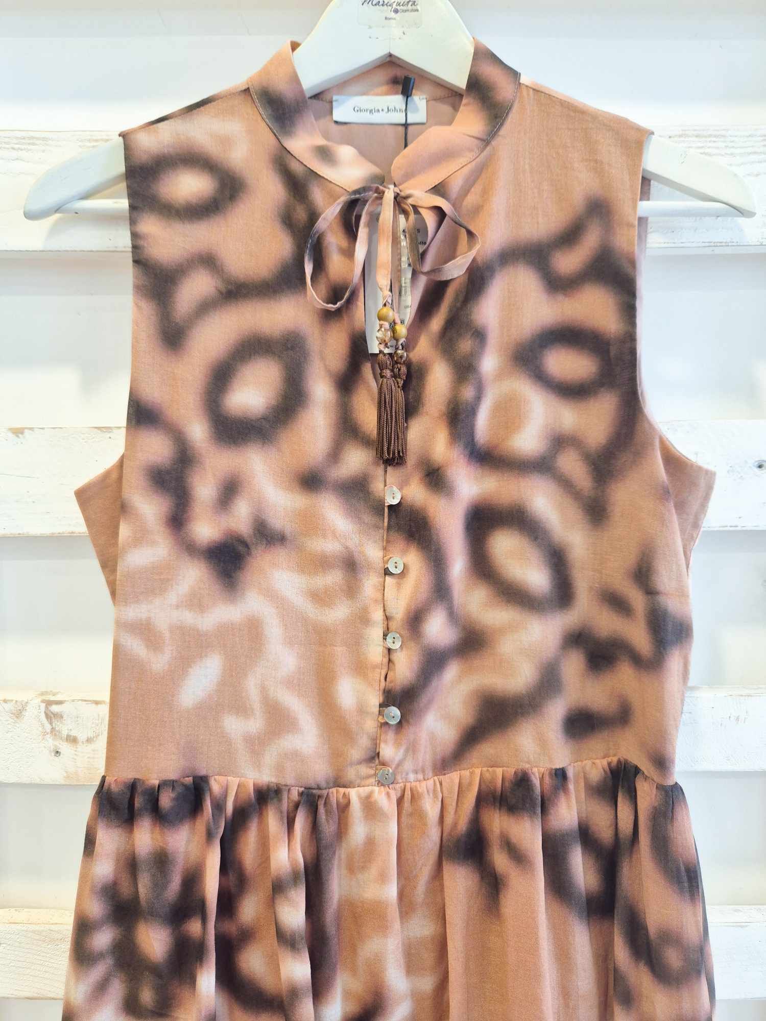 ABITO CORTO SCOLLO V - Cammello