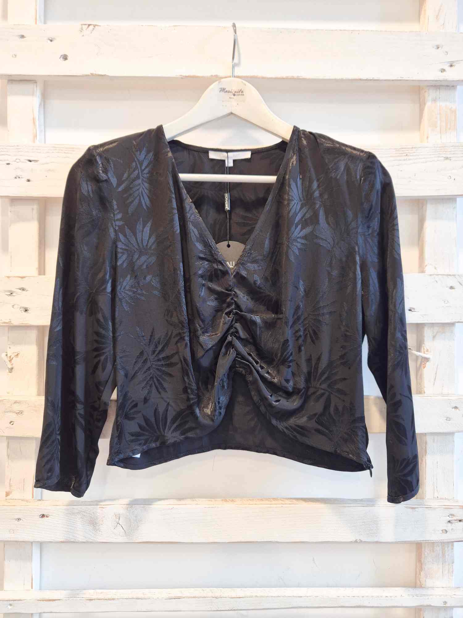 BLUSA JACQUARD - nero