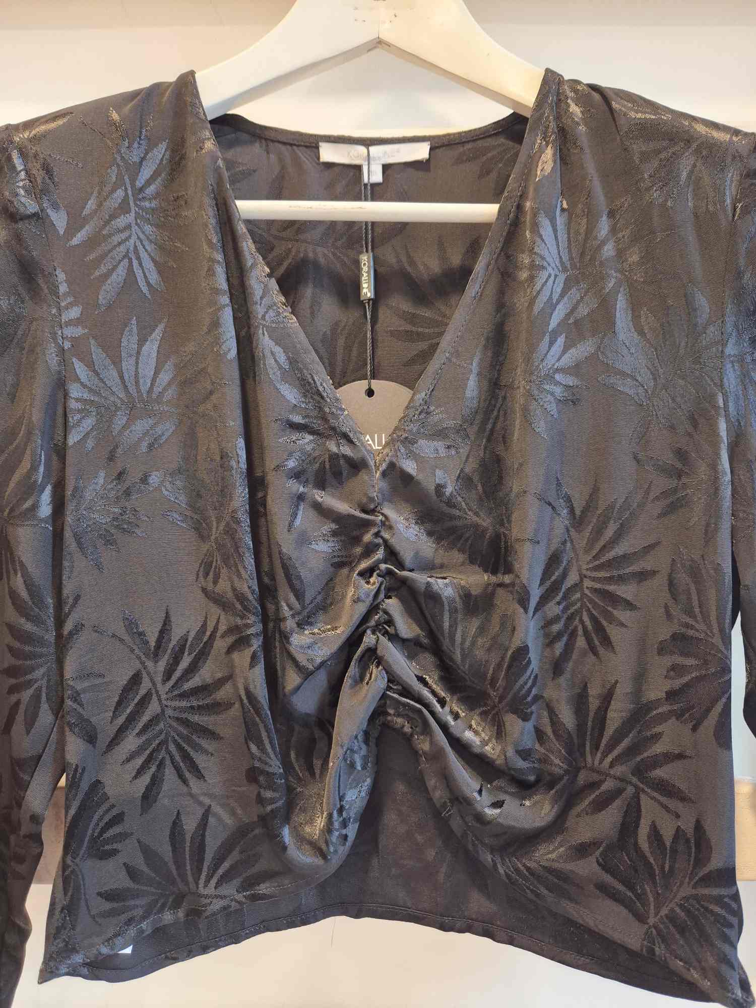 BLUSA JACQUARD - nero