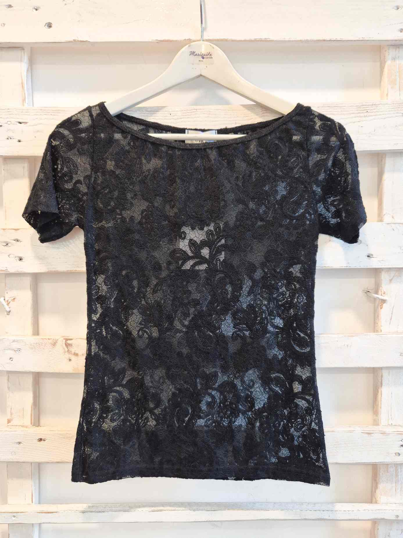 T-SHIRT PIZZO - nero