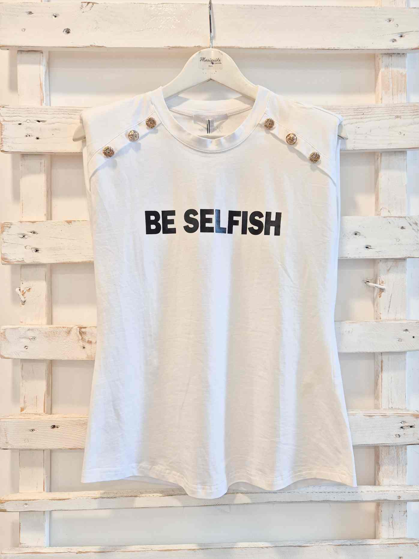 T-SHIRT SMANICATA - bianca