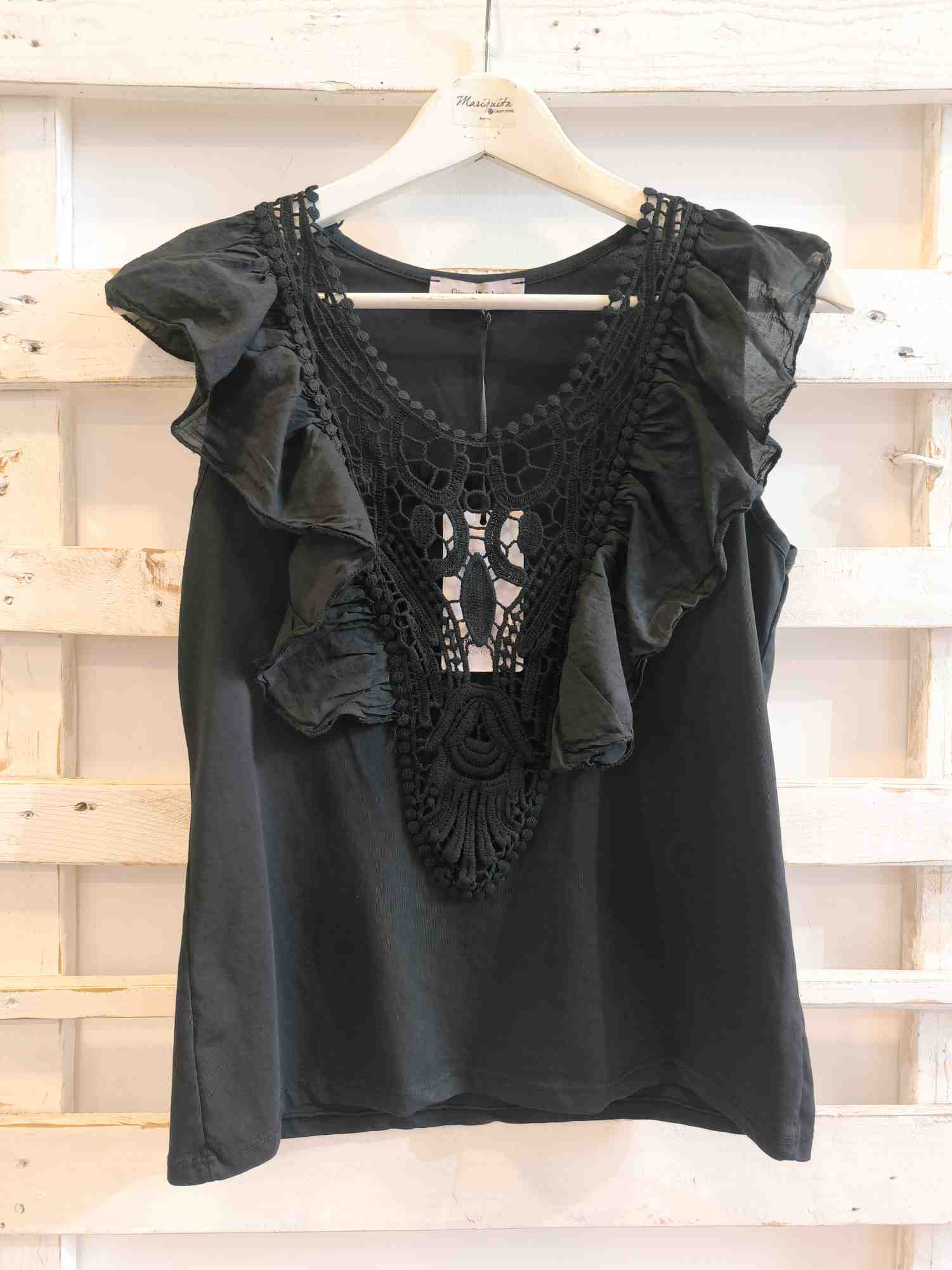 TOP PASSAMANERIA - nero