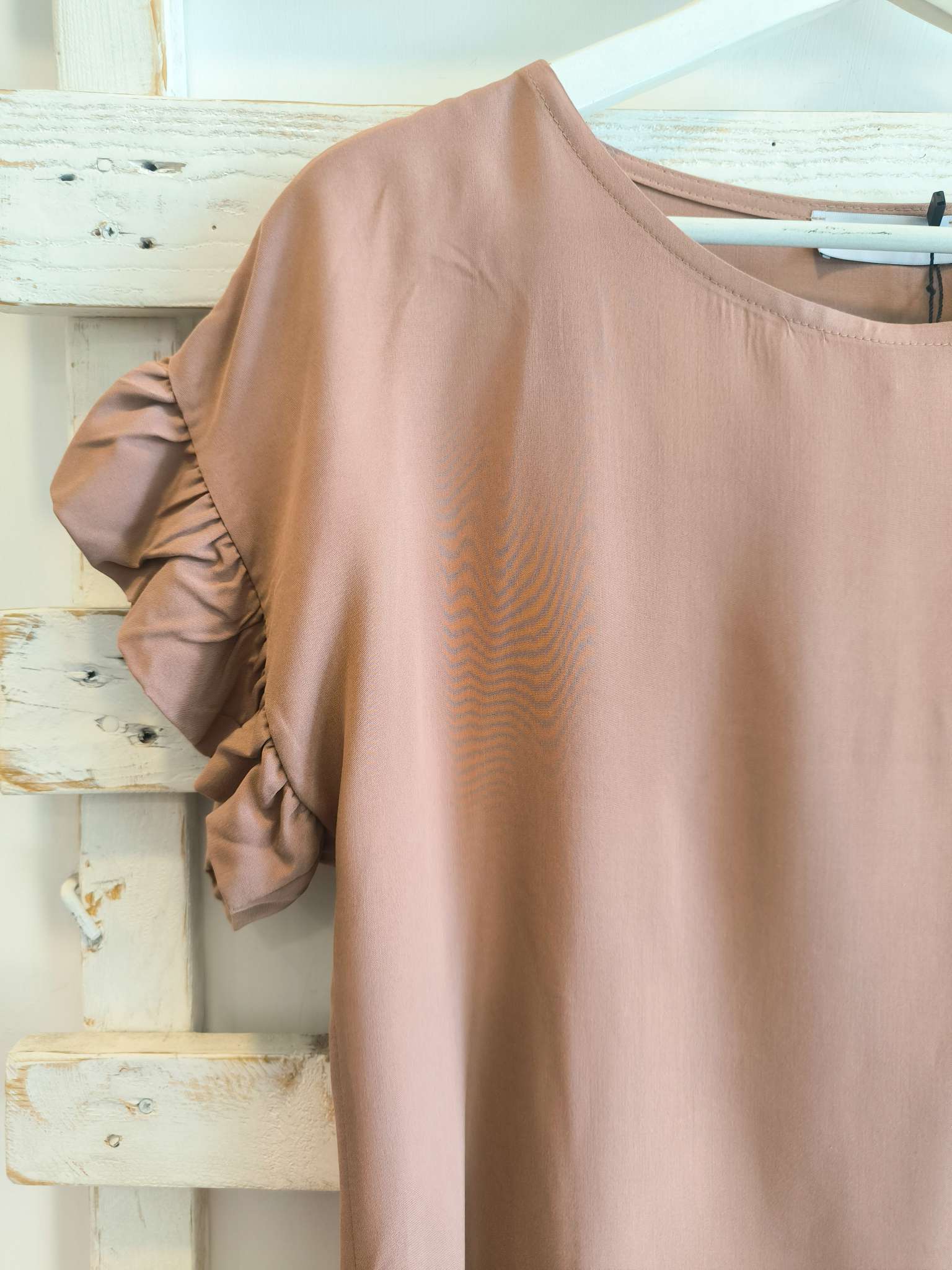 BLUSA MANICA VOLANTS - Nocciola
