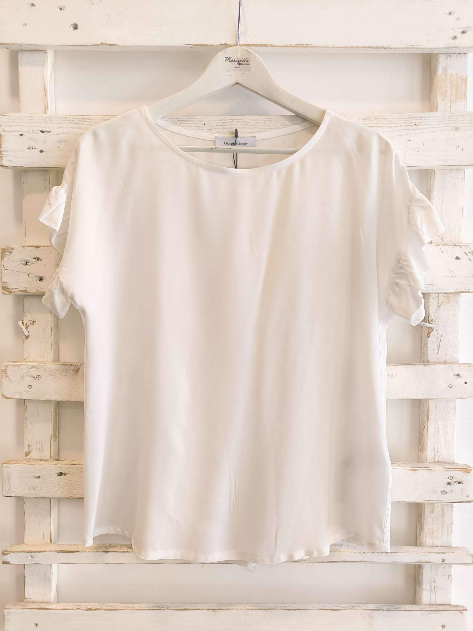 BLUSA MANICA VOLATS - Bianco