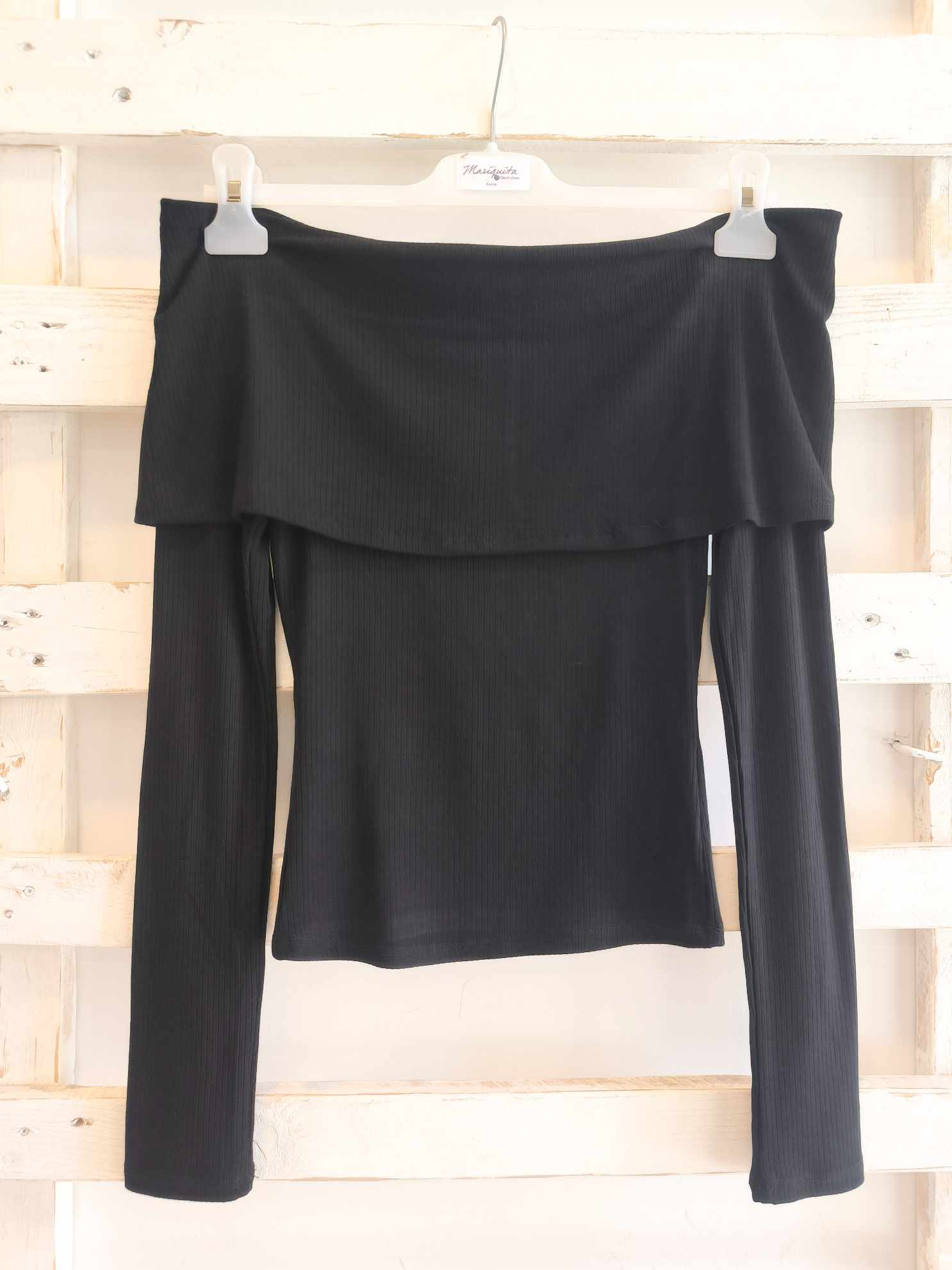 MAGLIA SPALLA SCESA - BLACK