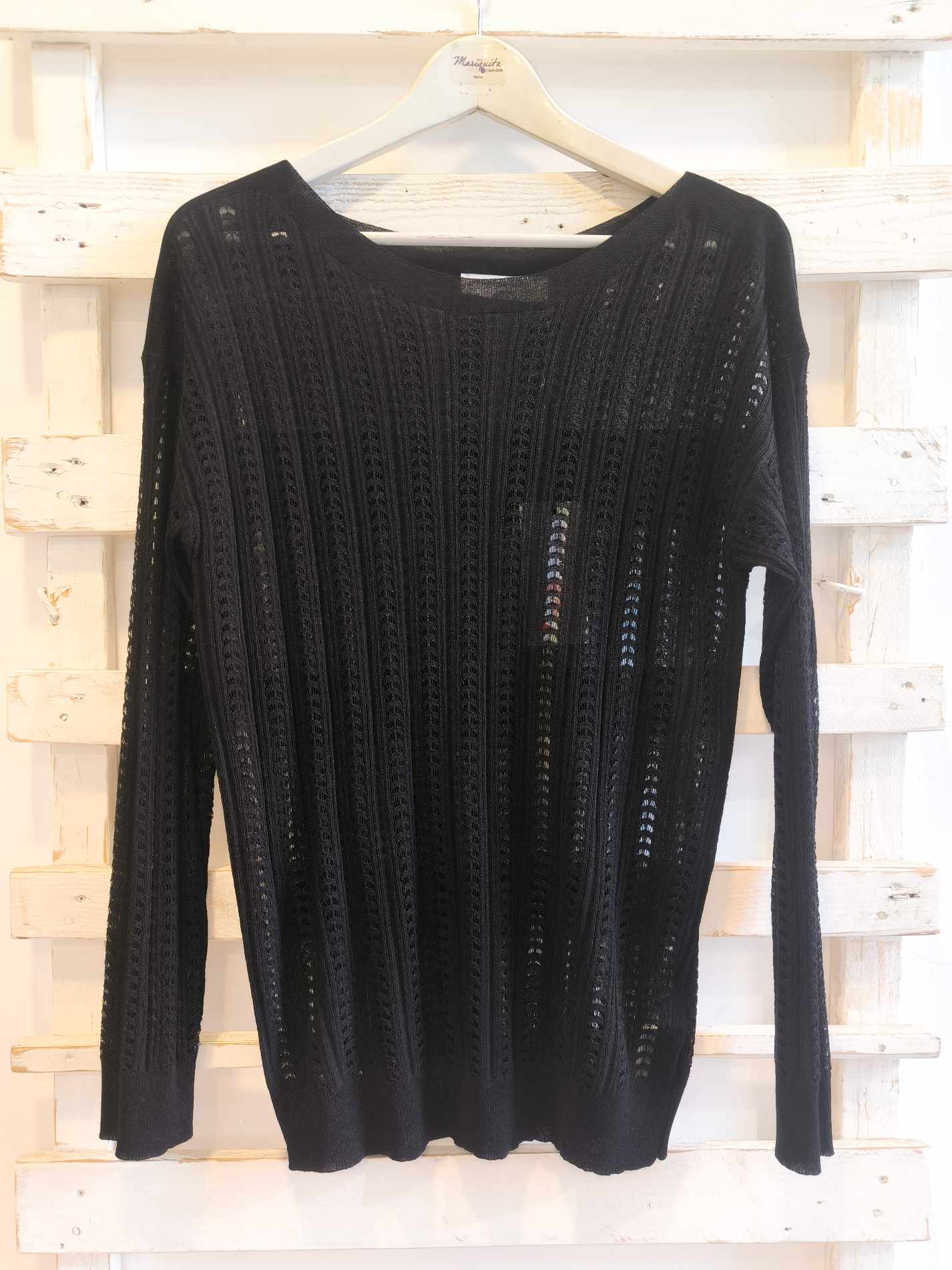 MAGLIA OPENWORK - nero
