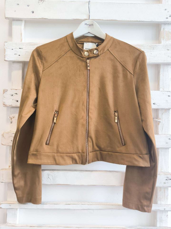 GIACCA EFFETTO SUEDE - cuoio