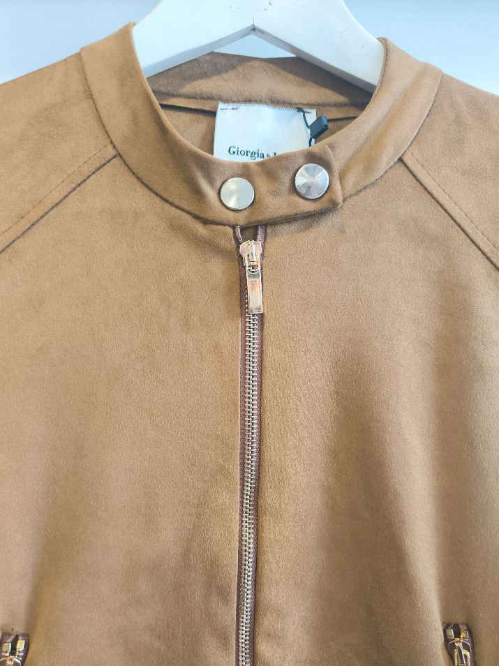 GIACCA EFFETTO SUEDE - cuoio