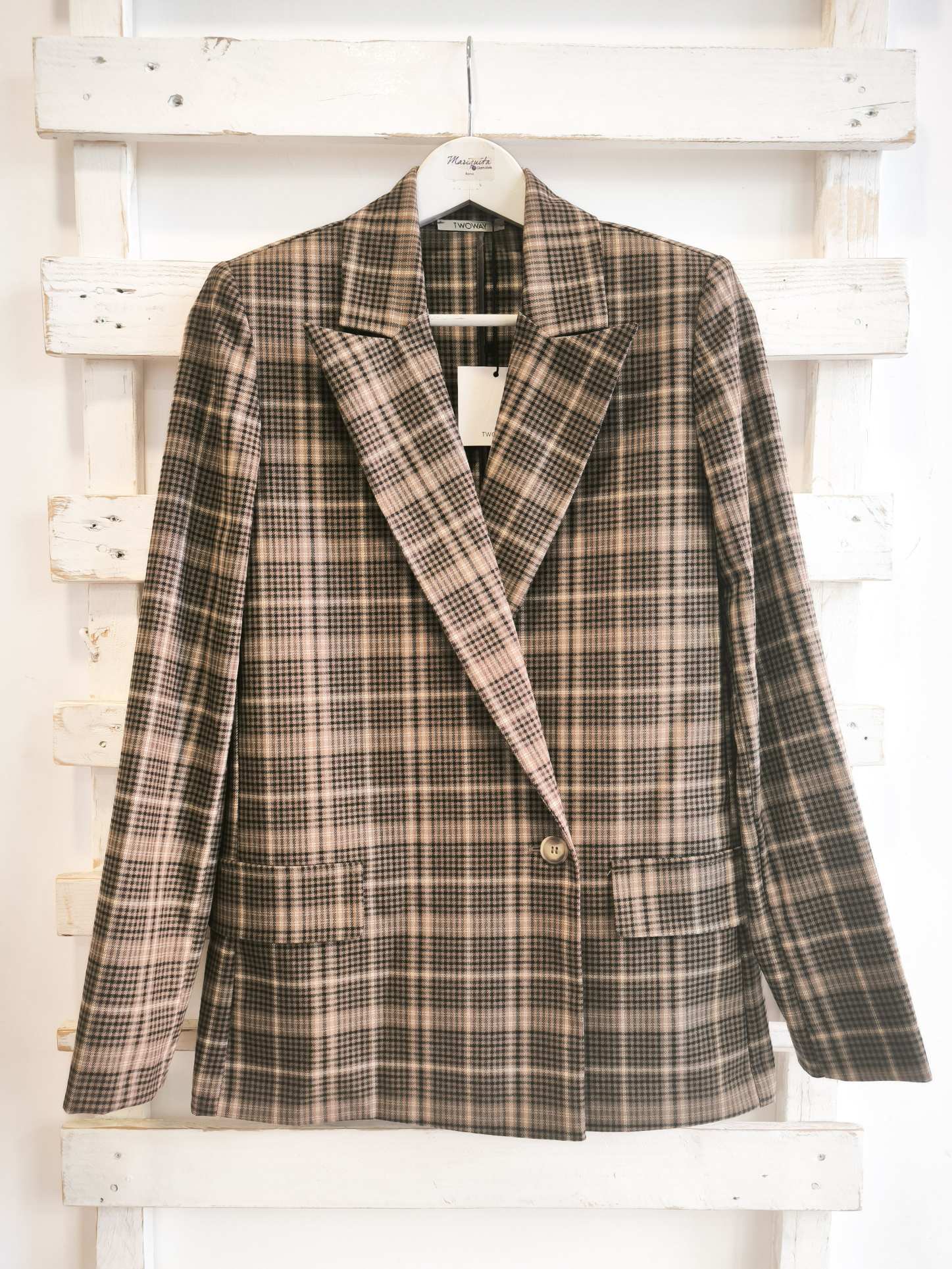 GIACCA UN BOTTONE - CHECK MOKA