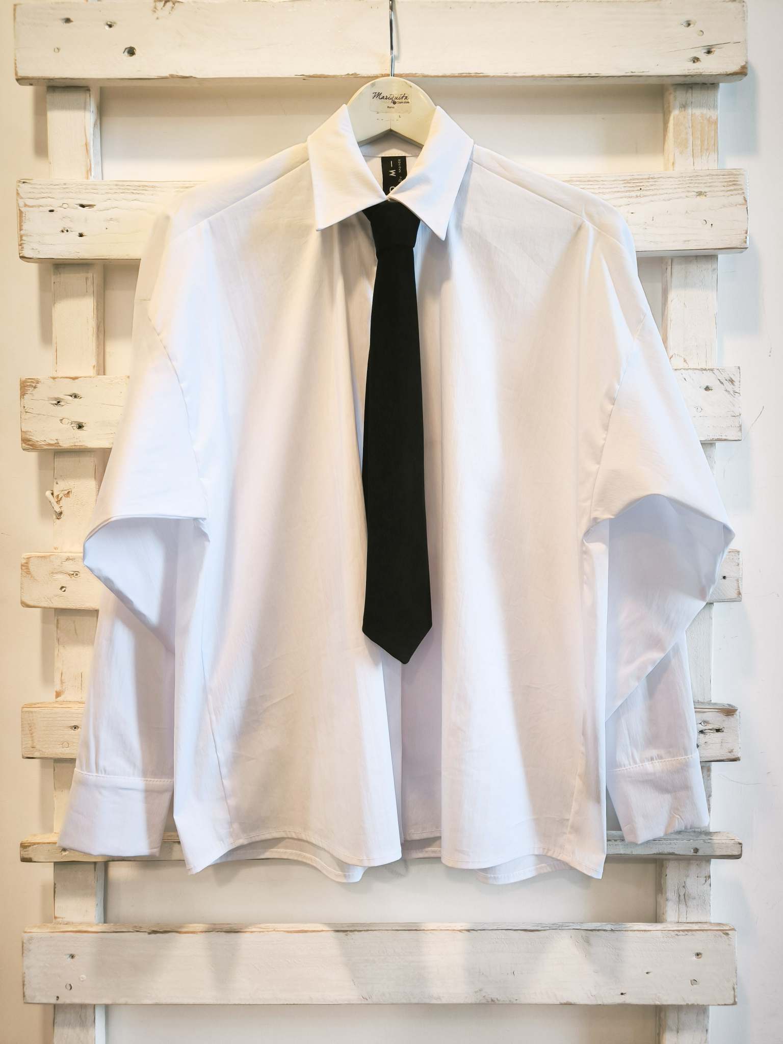 CAMICIA CON CRAVATTA - panna