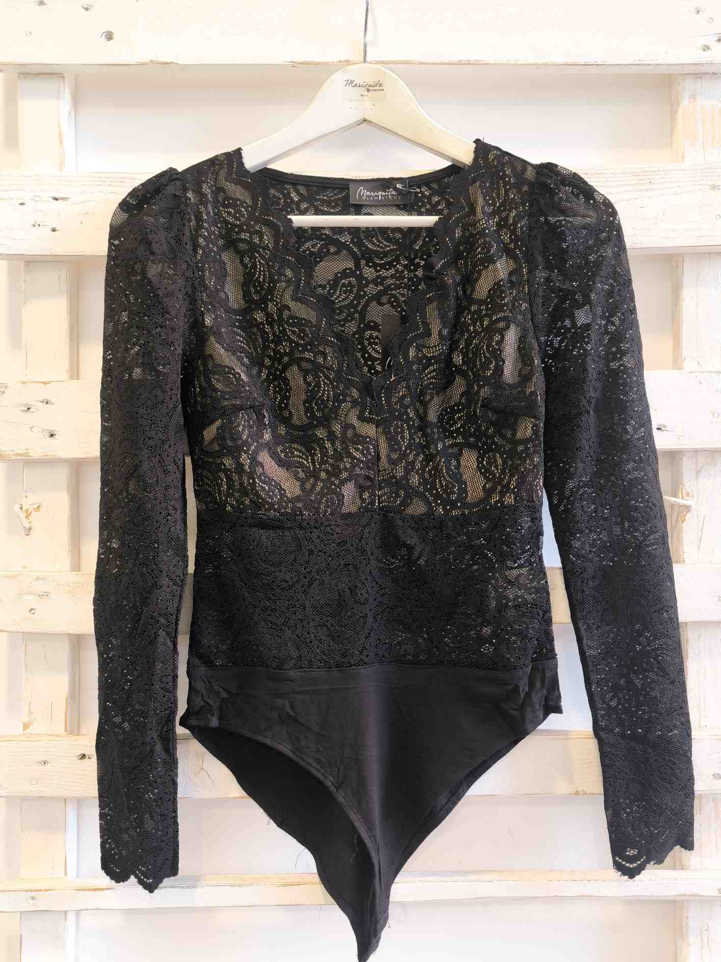 body pizzo - Nero/nude