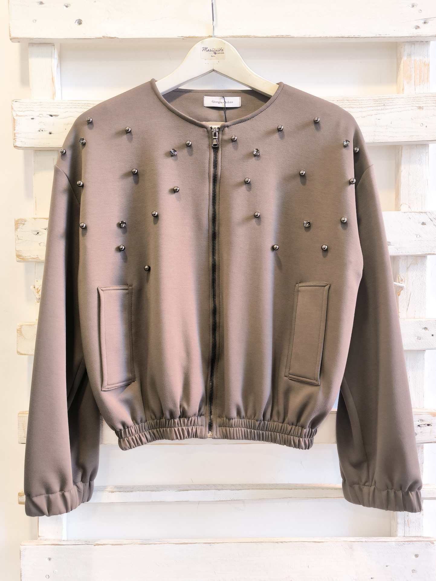 BOMBER IN FELPA - Mocha