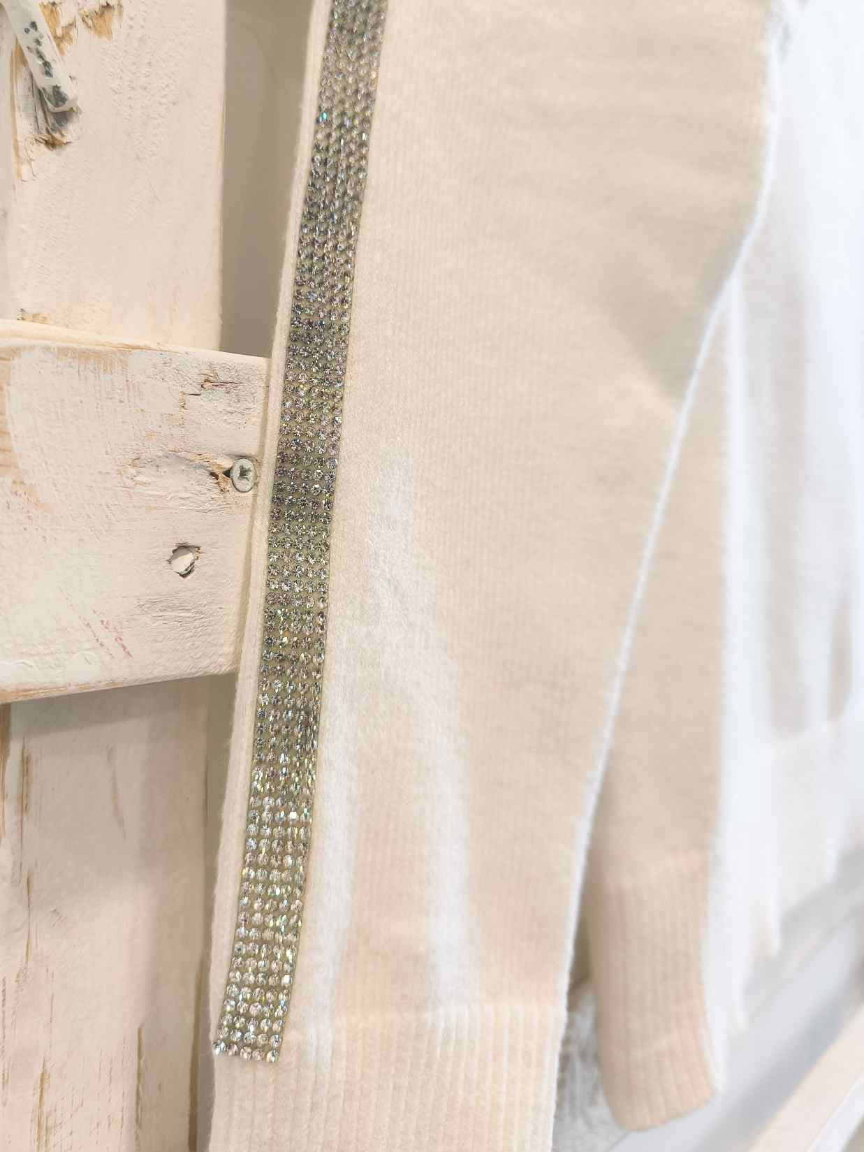 MAGLIA STRASS - panna