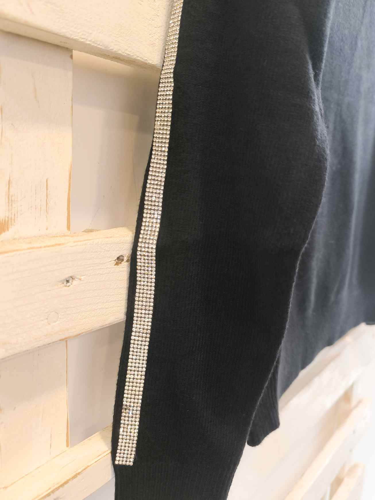 MAGLIA STRASS - nero