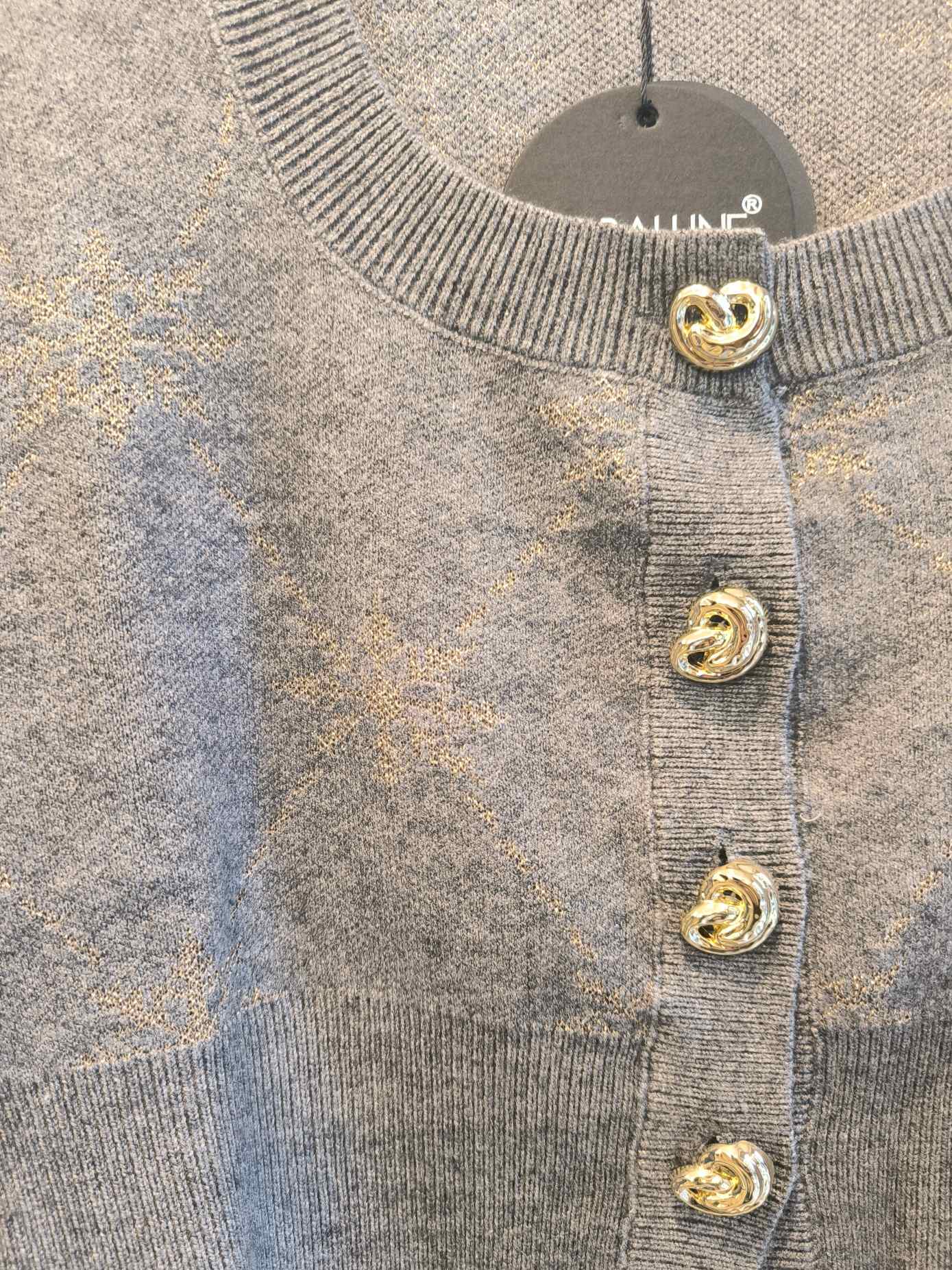 CARDIGAN JACQUARD - Grigio