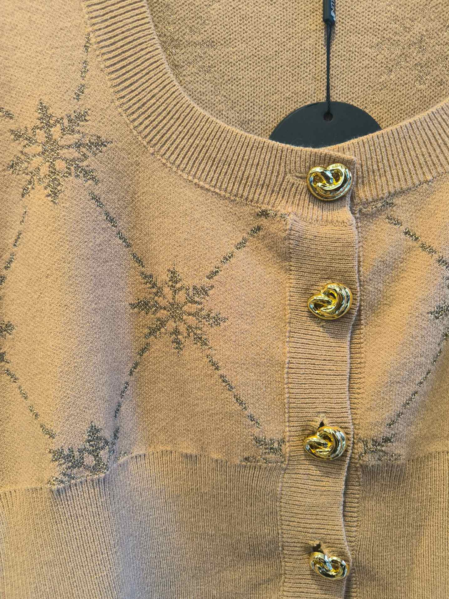 CARDIGAN JACQUARD - sabbia