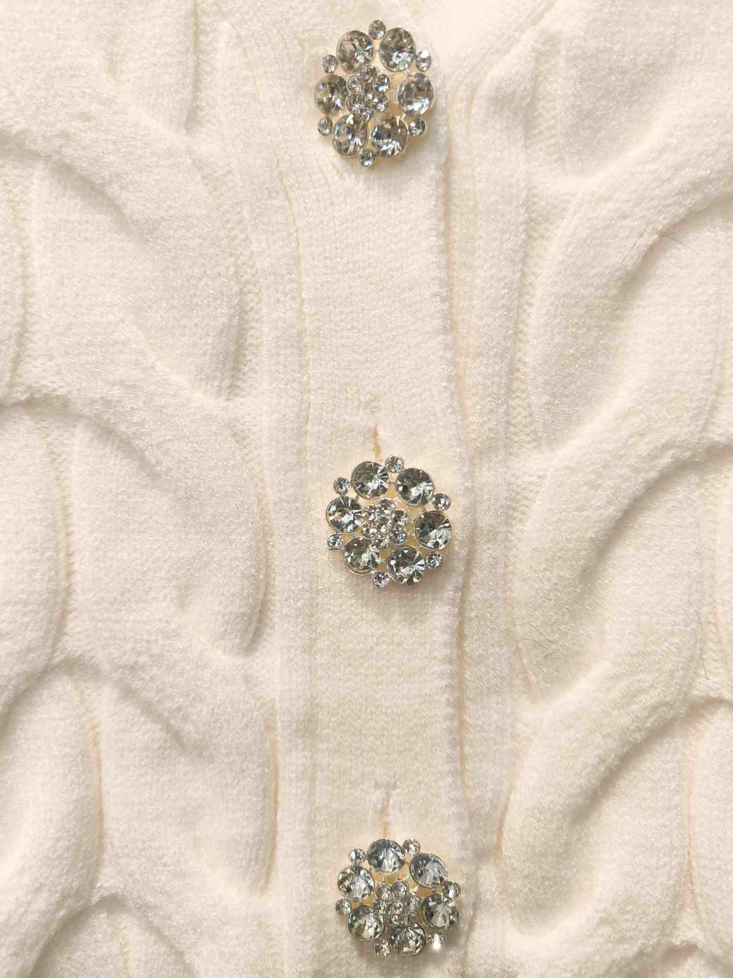 CARDIGAN BOTTONI GIOIELLO - Bianco