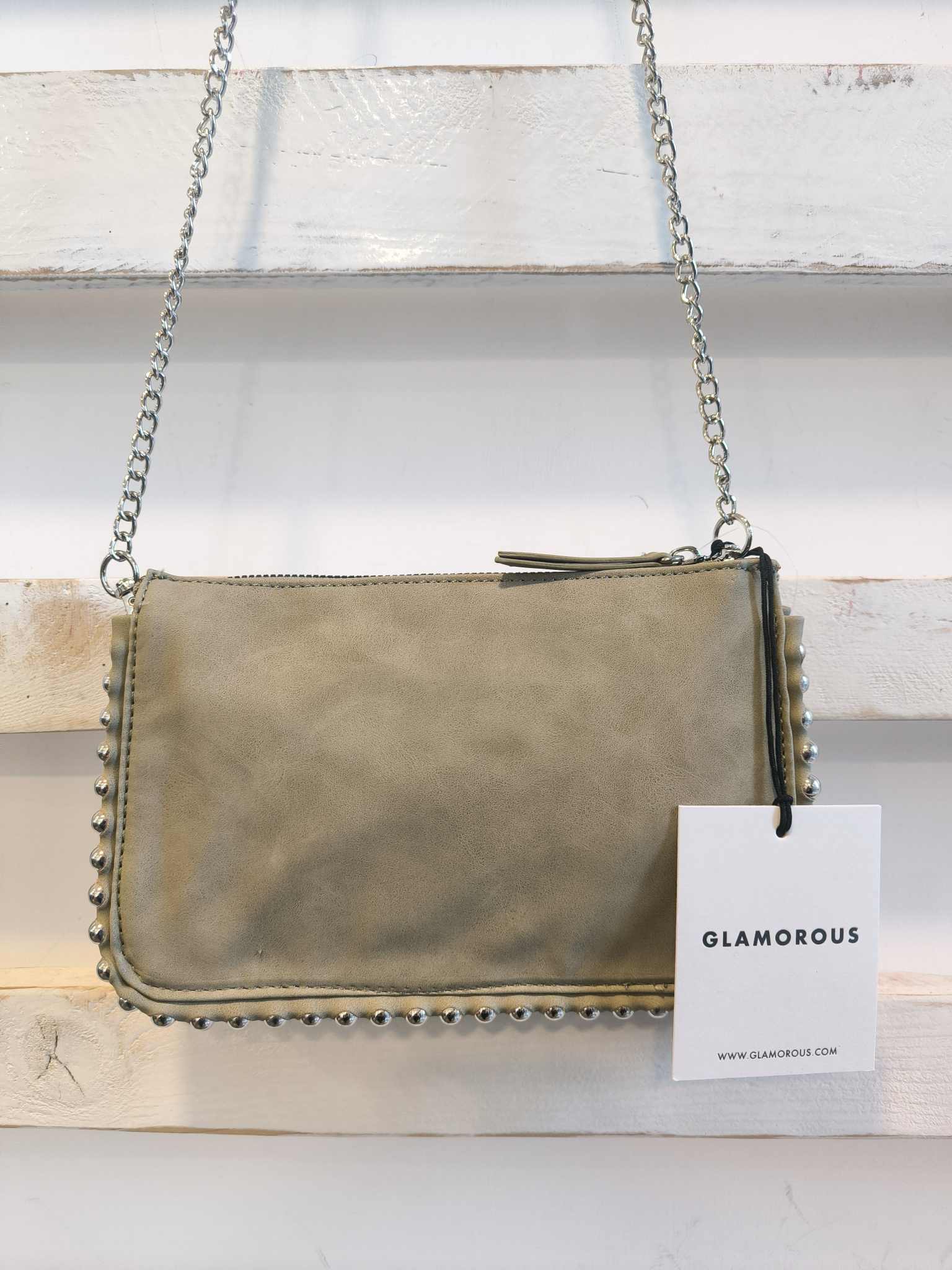 borsa borchie - kaki